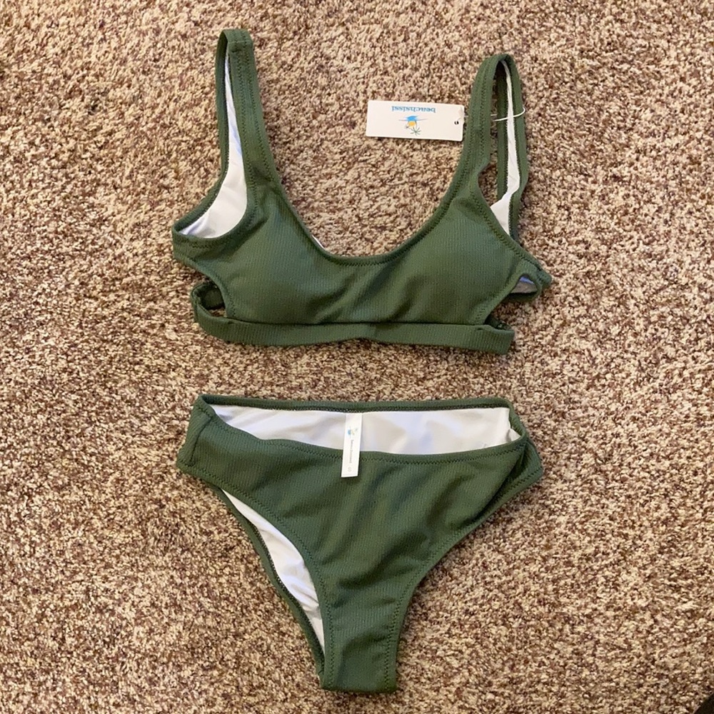 New never worn army green bikini